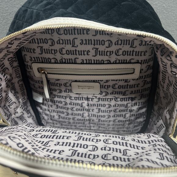 Juicy Couture Black Royal Moment Velour Velvet Backpack Bag Handbag Black/Beige main image 8